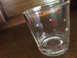 画像1: フェデラル 赤白水玉模様 ロック・グラス (1)