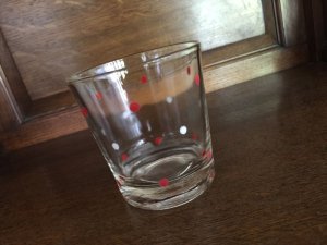 画像2: フェデラル 赤白水玉模様 ロック・グラス (2)