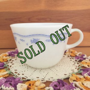 画像1: sold 茅ヶ崎　コーニング　ミルクグラス　モーニングブルー　ティーカップ (1)