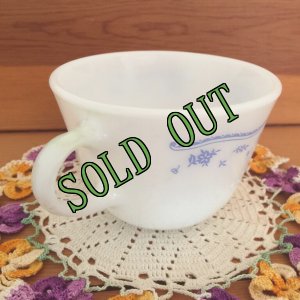 画像2: sold 茅ヶ崎　コーニング　ミルクグラス　モーニングブルー　ティーカップ (2)