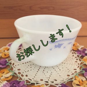 画像2: sold 茅ヶ崎　コーニング　ミルクグラス　モーニングブルー　ティーカップ (2)