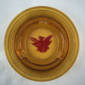 画像1: ビンテージ　灰皿 サンダーバード イン アンバーグラス　（大） (1)