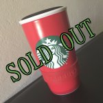 画像: sold スターバックス　2016年 北米限定　トラベラー陶器マグ　赤に赤いラバーバンド付　 355ml　
