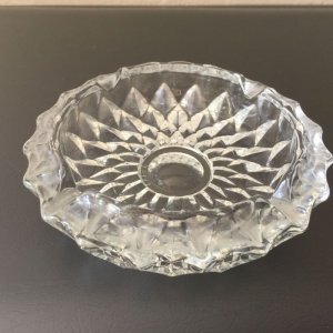 画像1: ビンテージ・リビー　灰皿　ダイヤモンドカット・クリアガラス　カナダ製 (1)