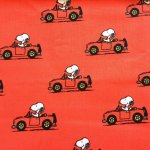 画像: スヌーピー　2019年新作生地　赤いオープンカー（ユナイテッド フィーチャー シンジケイト社）