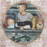 画像: ノーマン・ロックウェル　おでかけ(1947年)　　少年と愛犬の飾り絵皿