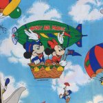 画像: ディズニー　ミッキー&ミニー&　気球/風船　ツインサイズ　フラットシーツ