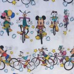 画像: ディズニー　ミッキー&ミニー　サイクリング/自転車　ツインサイズ　フラットシーツ