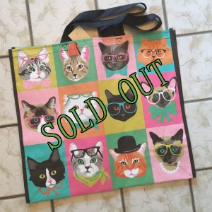 画像1: sold 新品　特大サイズ　エコバッグ キャット・猫柄 (1)