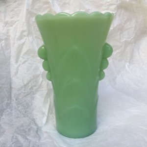 画像1: ファイヤーキング　ミルクグラス　ジェイド（ジェダイ）花瓶 (1)