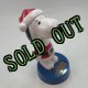 画像: sold スヌーピー　クリスマス　ノックノック　ソーラー人形