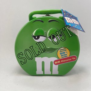 画像1: sold ＊M&M's グリーン・ミニランチ缶ボックス 2001 (1)